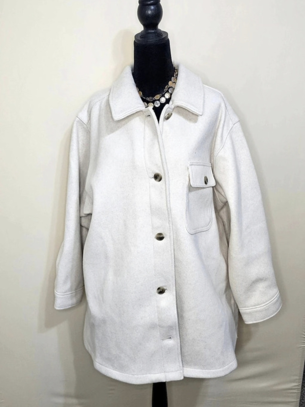 Old Navy Soft-Brushed Shacket Oatmeal-Cream Utility Jacket Size 2X NWT